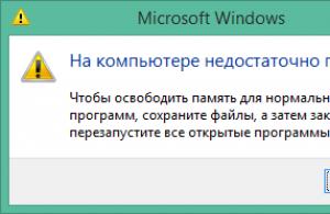 Windows пишет недостаточно памяти — что делать?